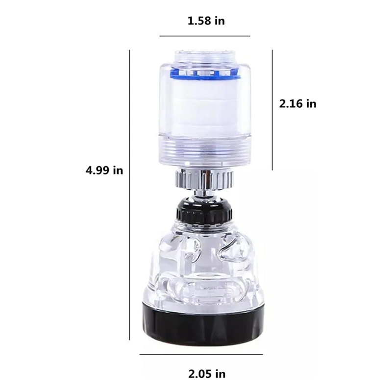 360°Rotating Faucet Filter Kitchen Chlorine Removal Tap Aerator Anti-splash Bathroom Water Saving Tap Nozzle Water Purification