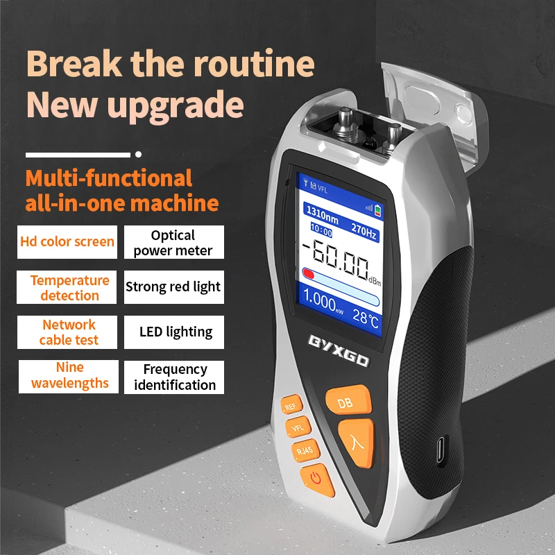 BYXGD Y9 Colorful Screen Fiber Optical Power Meter Visual Fault Locator Finder OPM&VFL RJ45 Cable Tester All In One Machine