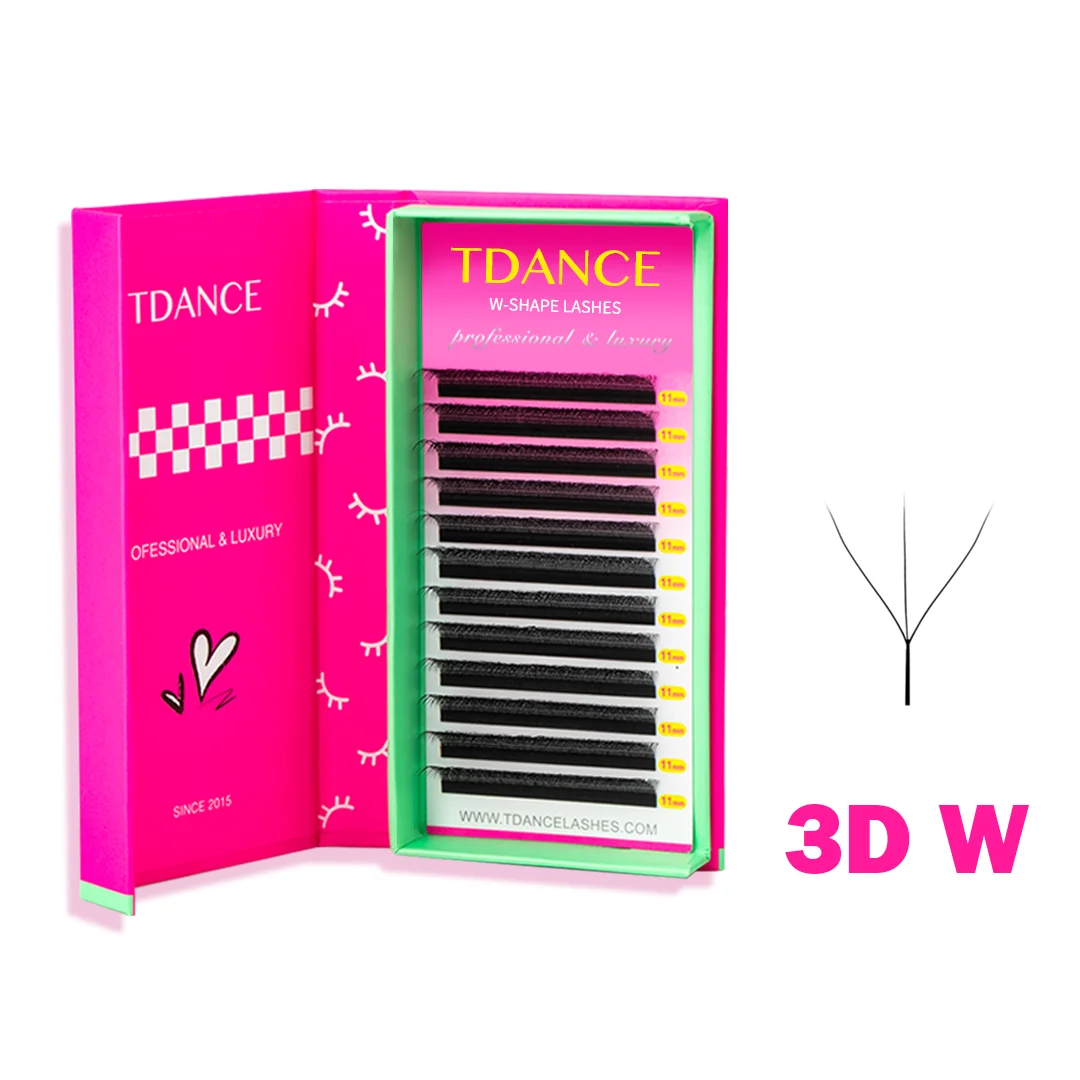 TDANCE W Shape Lash Soft Handmade 3d 4d 5d 6d 8d Premade Volume Fan C D 0.07MM Eyelashes Extension