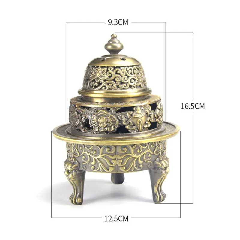 Alloy Aromatherapy Stove Conch Incense Burner For Buddha Eight Auspicious 3-legged Incense Burner Buddhist Supplies Ornaments