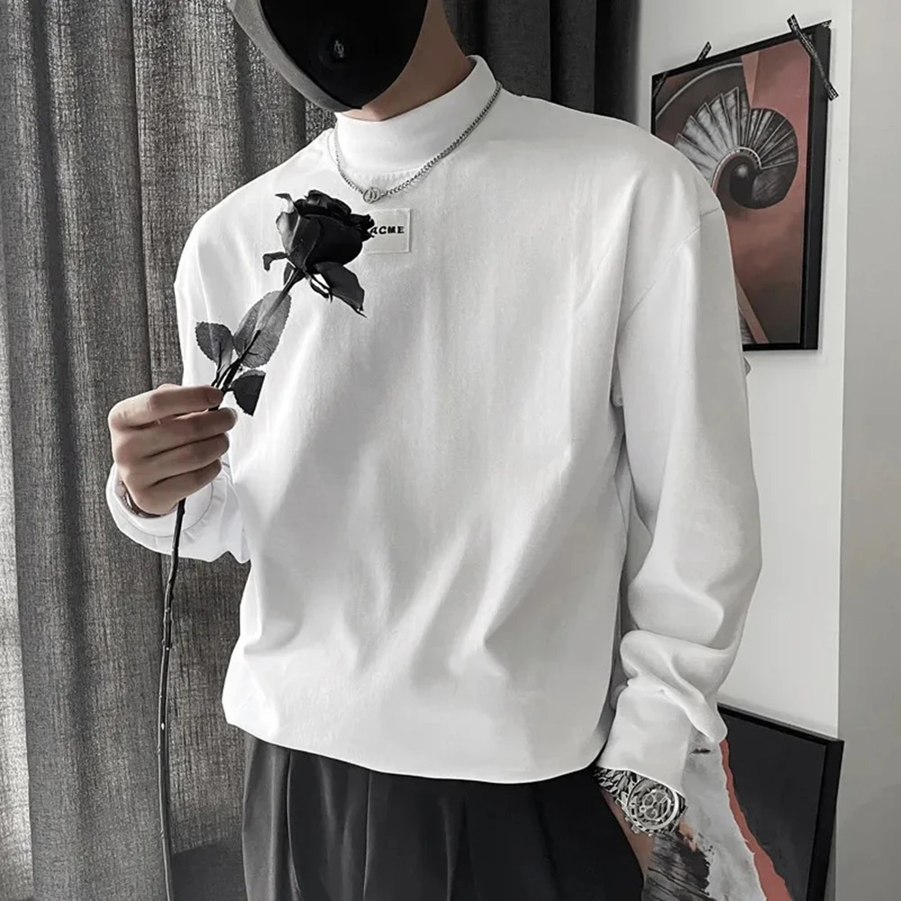 

Winter New Men's Solid Color Long Sleeve T-Shirt American Retro Fashion Trend High Street Casual Loose Niche Men's Top 2025