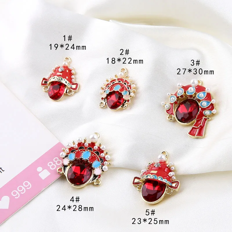 1pcs Diy Accessories Face Makeup Chinese Style Peking Opera Huadan Niche Temperament Earrings Pendant Handmade Charms