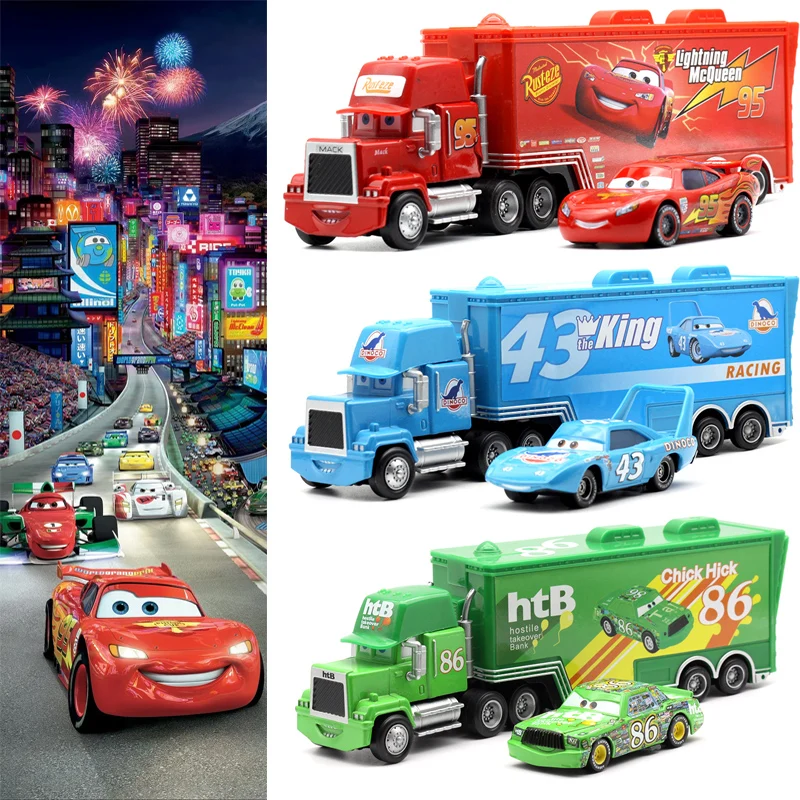 

ГОРЯЧАЯ ПРОДАЖА Pixar Cars And Truck Set Lightning Mcqueen Uncle Mike Модель грузовика Гоночный автомобиль Коллекция новогодний подарок на день рождения для мальчика