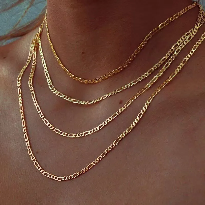 ASONSTEEL 1 Piece Rope Cuban Link Chain Stainless Steel Necklace 45cm/50cm/55cm/60cm Gold Color Jewelry For Women Men Trending