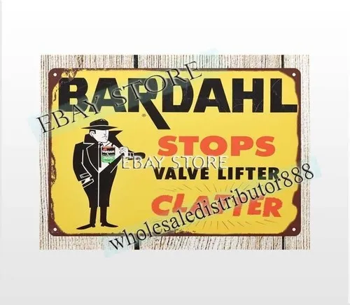 discount wall art Bardahl Stops Valve Lifter Clatter metal tin sign