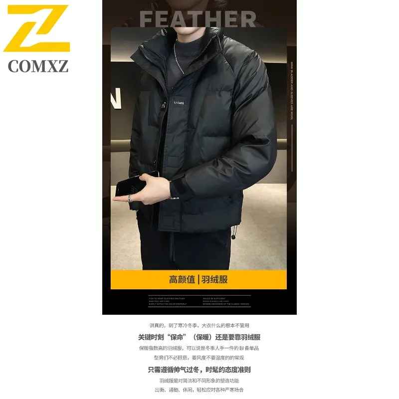 COMXZ الرجال القطن وسادة مبطنة يندبروف الباردة مقاومة الوقوف طوق ثلجي رحلة بسيطة الحشو معطف الحضرية الدافئة وسادة مبطنة