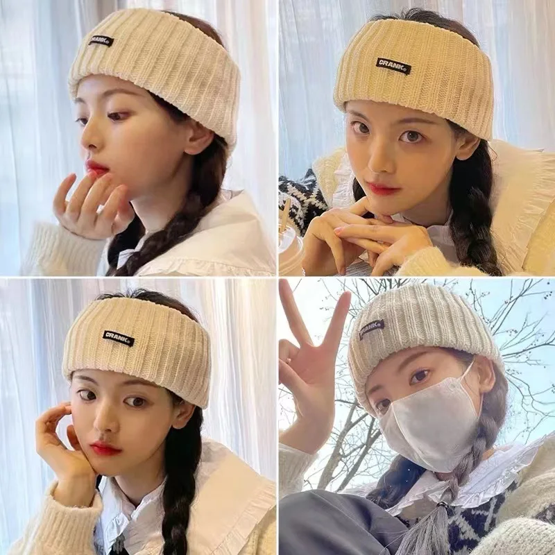 Fashion Sports Headband Turban for Women Knitting Wide-brimmed Headscarf Korean Headwear Warm Headgear Autumn Hair Accessories