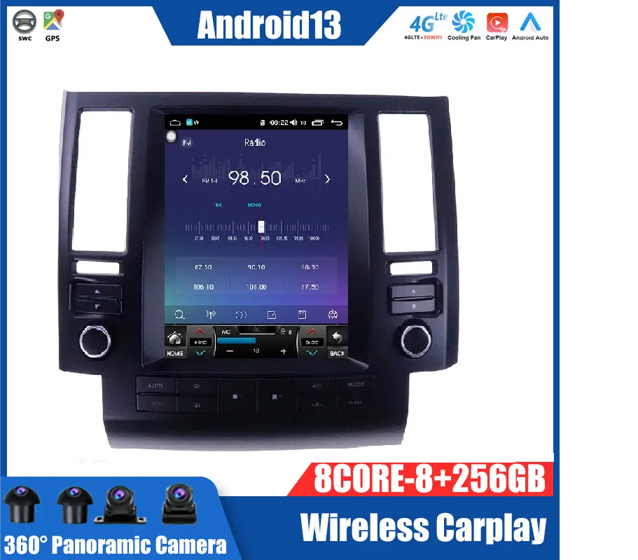 

128G For Infiniti FX FX35 FX45 2003-2006 Android 13.0 Car Radio Stereo Multimedia Player GPS Navigation 2 Din Carplay Head Unit