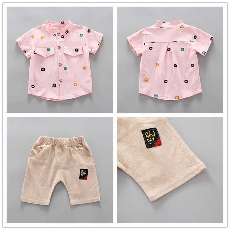 2024 Summer Casual Clothes Fashion Baby Boy\'s Suit Set Top Shorts 2PCS Baby Clothing Set For Boys Infant Suits Kids Clothes