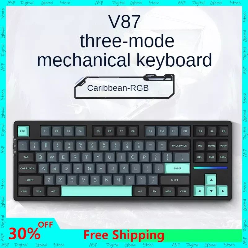 

VGN V87 Wireless Three-mode Mechanical Keyboard Customized Gasket Structure Full-key Hot-swappable RGB Mechanical Keyboard