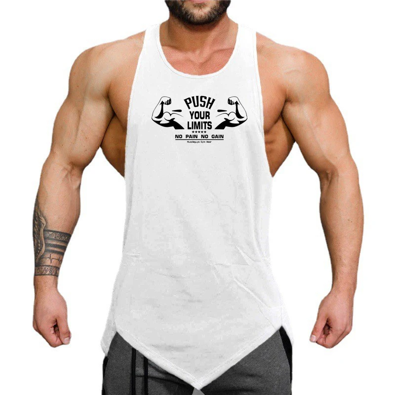 Summer Mens Gym Workout Clothing  running Pumping iron Sport Cotton T Shirt  Vests Breathable Human Skeleton Deadlift Tank Tops