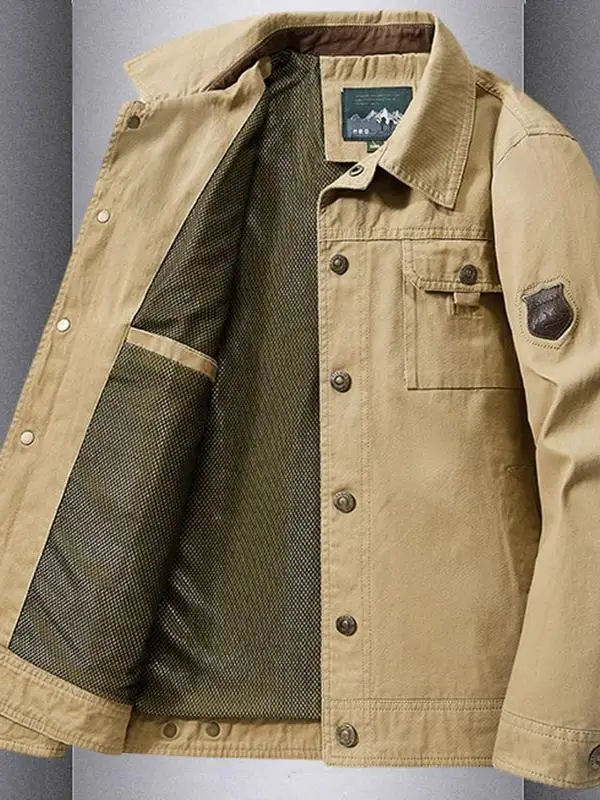 

Мужская повседневная куртка свободного кроя с отложным воротником для весны и осени, дышащая, быстросохнущая, из полиэфирного волокна, с длинными рукавами, для активного отдыха и работы