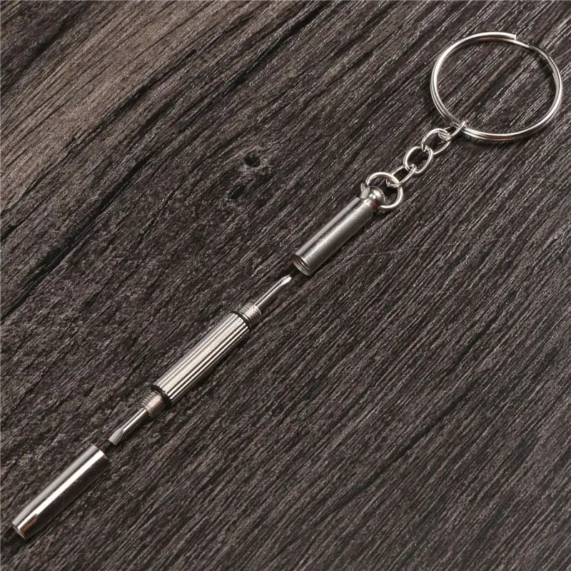 Hot kf-100Pcs/Pack 3 In 1 Eyeglass Screwdriver Sunglass Glasses Watch Repair Tool Kit With Keychain Portable Screwdriver Tool