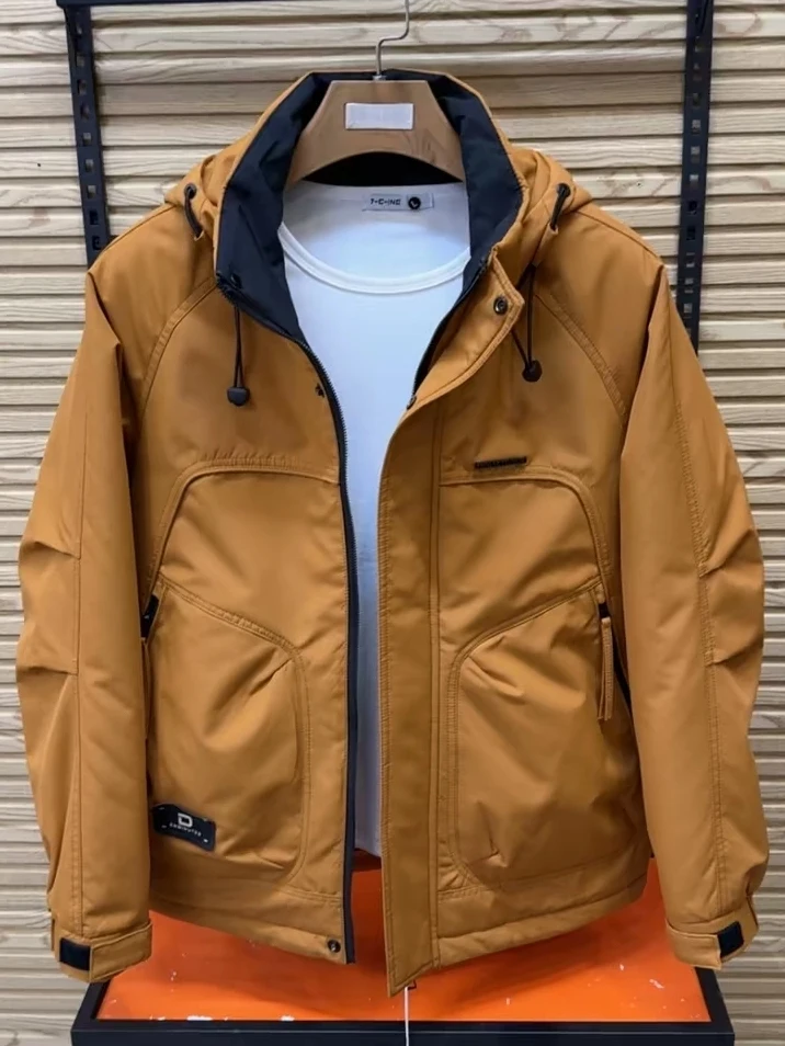 

Новая мужская хлопковая куртка с капюшоном для осени и зимы, высококачественная, элегантная, повседневная, приталенного кроя, антибактериальная, модная верхняя одежда