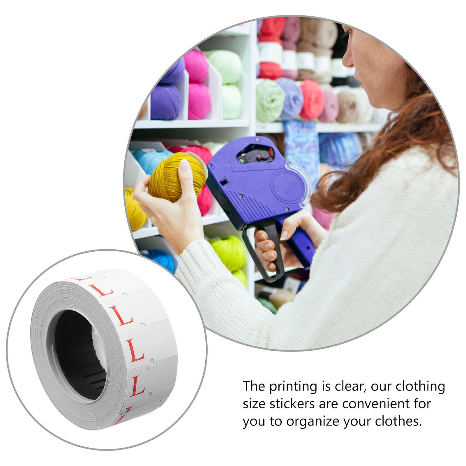 

10 Rolls Sticker Labels Code Printing Paper Apparel Sizing Stickers Clothing Tshirt Size Baby
