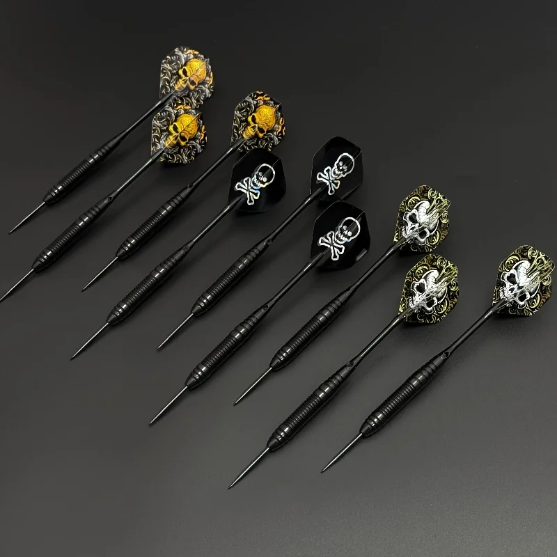 Simplified 3pcs Professional Hard Steel Needle Dart, 20g Iron Deep Groove Dart Body, 3 Personalized Skull Laser PET Dart Wings