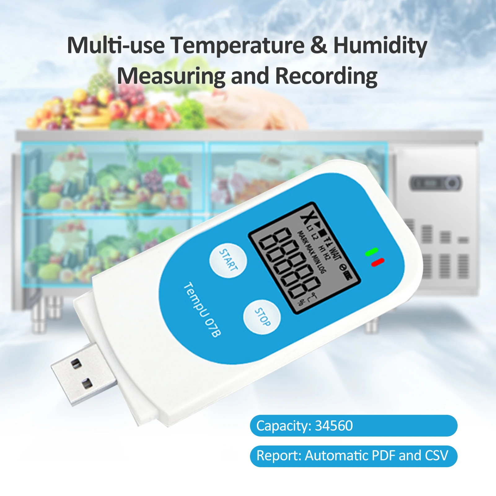 

TZ-TempU7B Temperature and Humidity Recorder Reuse Temperature and Humidity Recorder PDF Temperature Recorder Multi-use Recorder