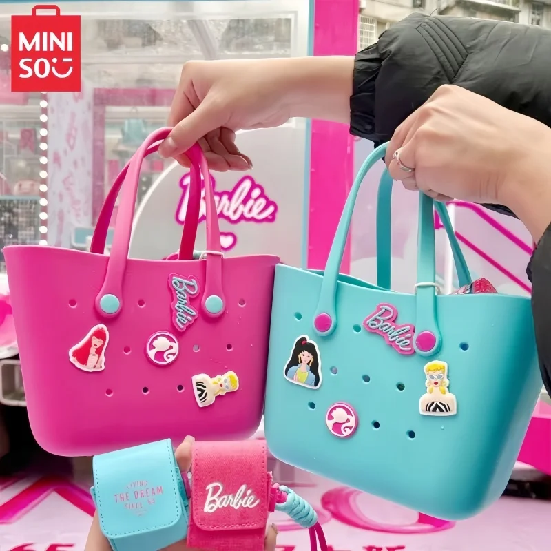 Barbie Miniso Sunlight Shining Series Lunch Box Bento Storage Bag Cartoon Cute Portable Eva Handbag Girl Birthday Gift