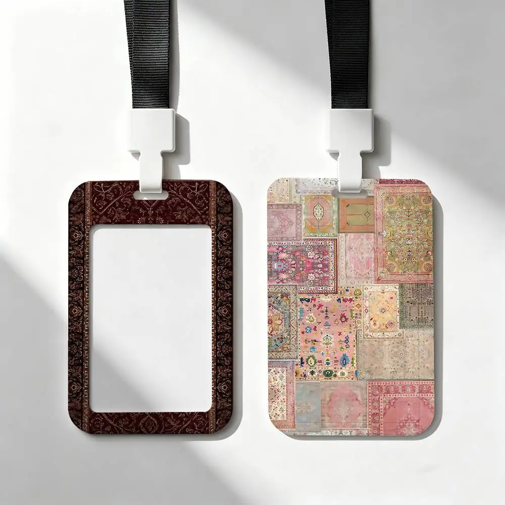 Persian Carpet ID Card Holder Badge Holders Lanyard Business Exhibit School Strap Neck Hang
