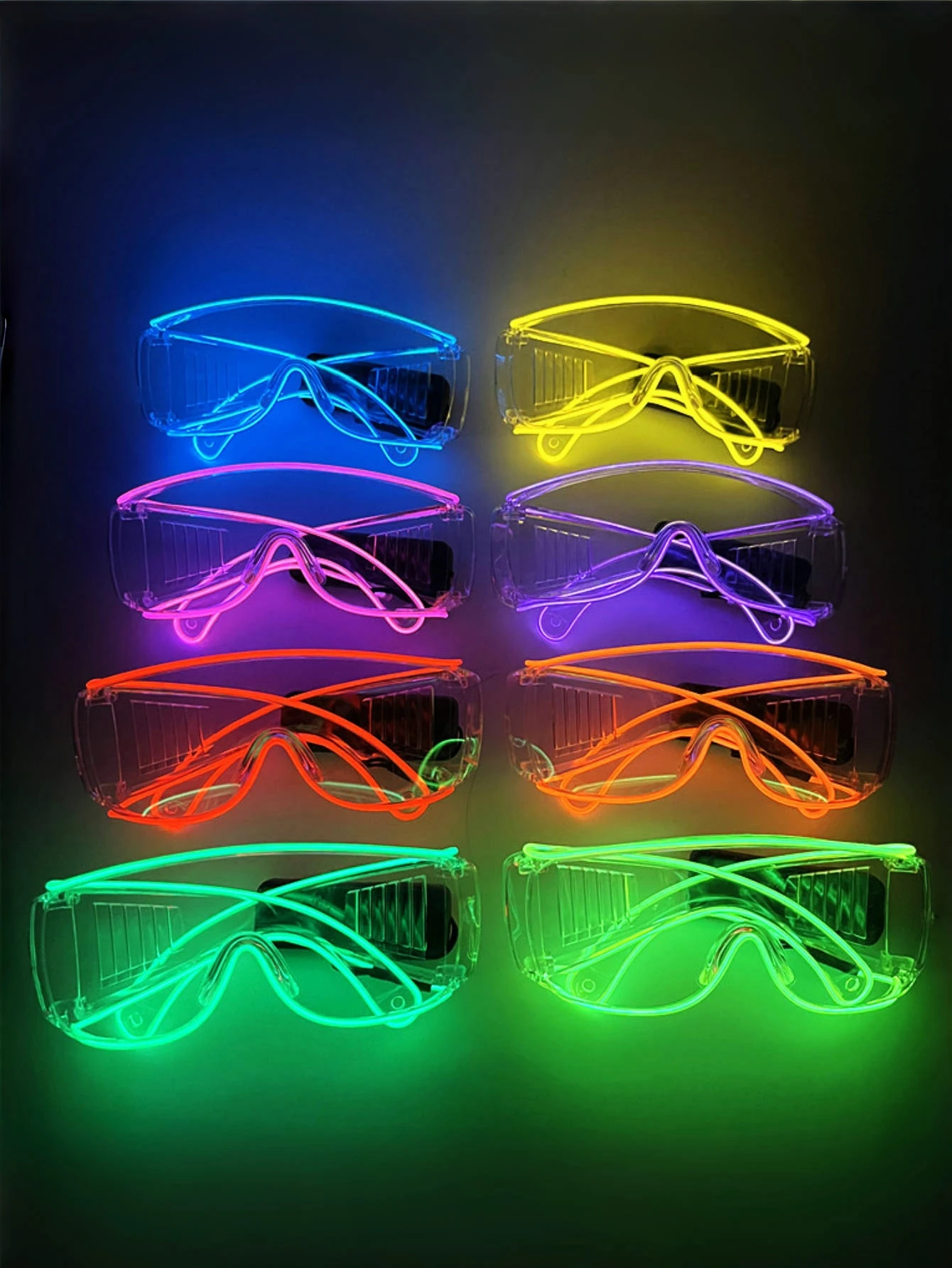 Cool technology luminous glasses LED disco dancing luminous KTV bar electric syllable atmosphere props without batteries.