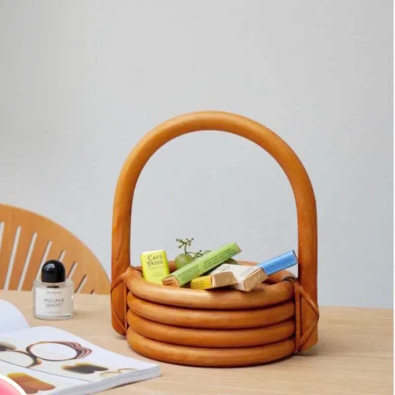 Nordic Rattan Weaving Water Fruit Basket  Home Bedroom Decorative Display Pendant Outdoor Camping Picnic Storage Baskets