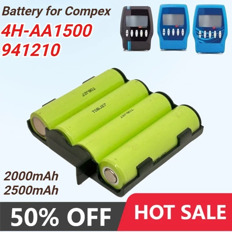 2500mAh/2000mAh Replacement Battery 4H-AA1500 941210 for Compex Mi-Ready SP 2.0 Runner SP 4.0  Sport Elite Vitality Voor Fit 1.0