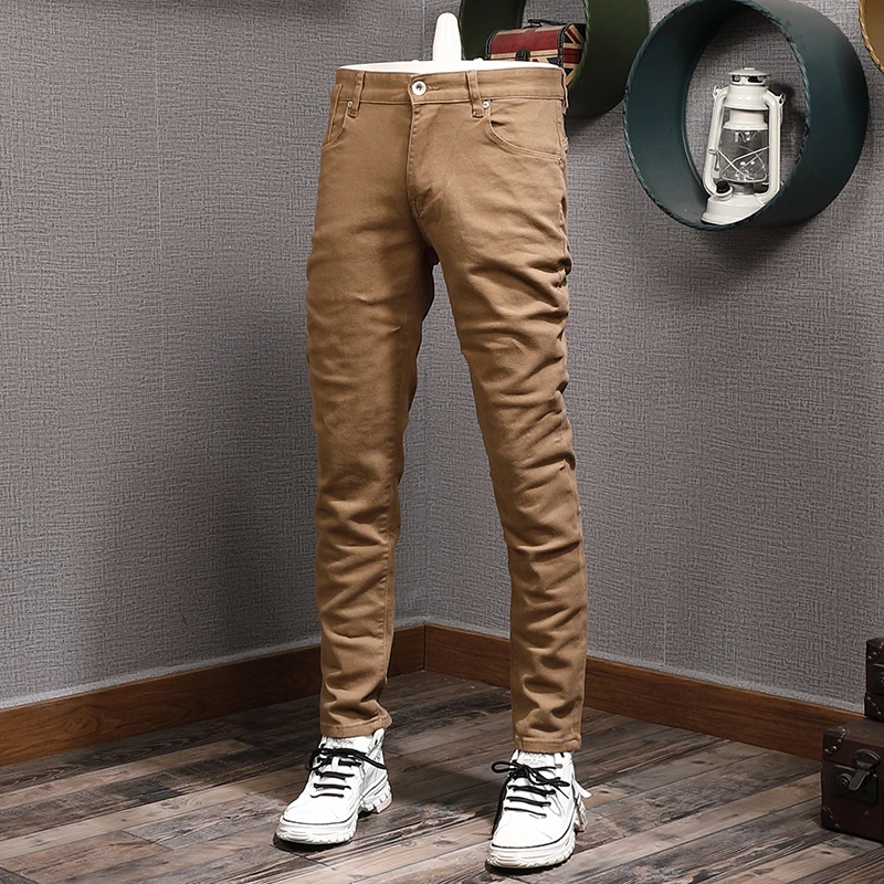 Newly Designer Fashion Men Jeans High Quality Stretch Slim Fit Black Jeans Men Elastic Trousers Casual Denim Pencil Pants Hombre