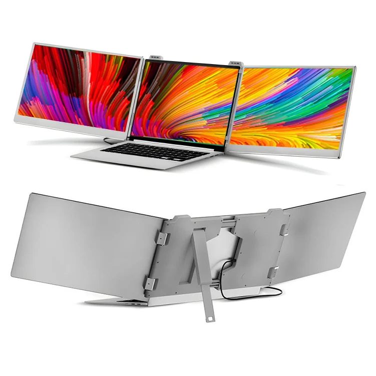 13.3 Inch 16:9 IPS Panel Triple Portable Monitor Dual LCD Screen Laptop Gaming Extender Dual Screen Display Type C
