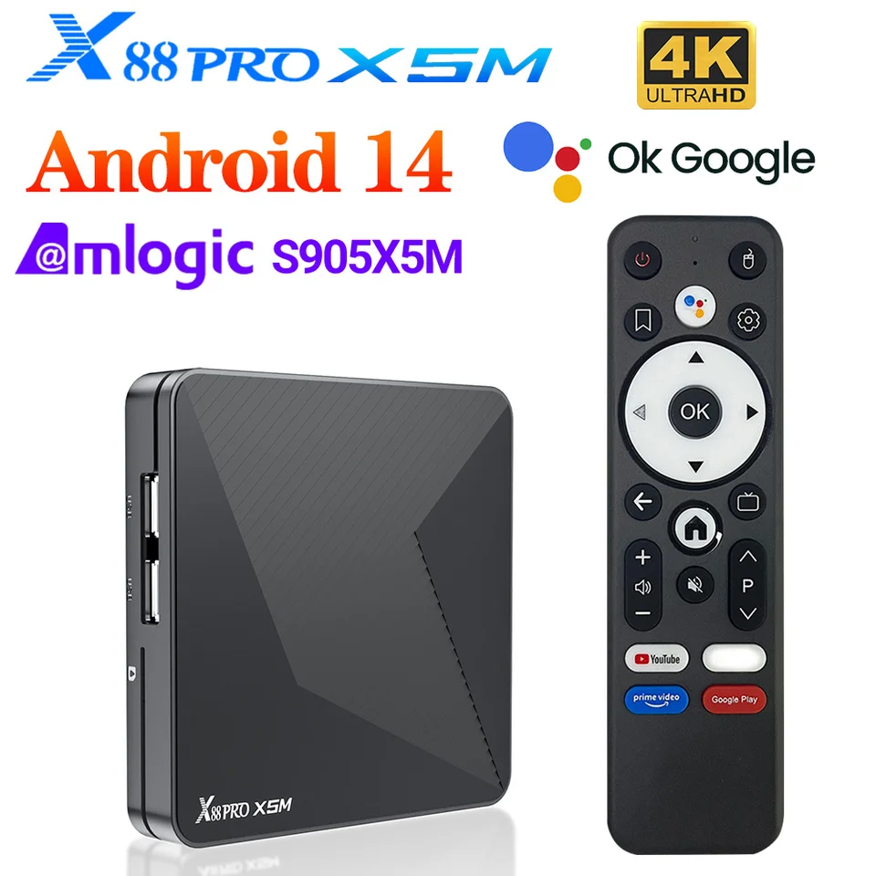スマートボックス X88 Pro X5M TV Box Android14 Amlogic S905X5M(S905A) 2.0GHz 64-bit