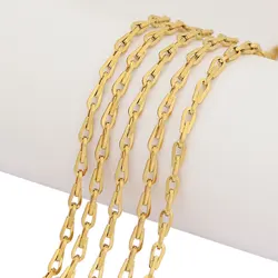 1 Meter Stainless Steel Paris Chains Necklaces Gold Color Cross Bowknot Link Chains Bracelets Accessories for DIYJewelry Gifts