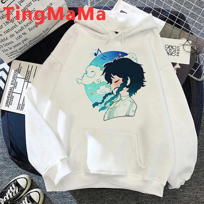 Hu Tao Genshin Impact Hoodies Men Kawaii Cartoon Harajuku Streetwear Hip Hop Graphic Hoody Unisex Sweatshirts Male