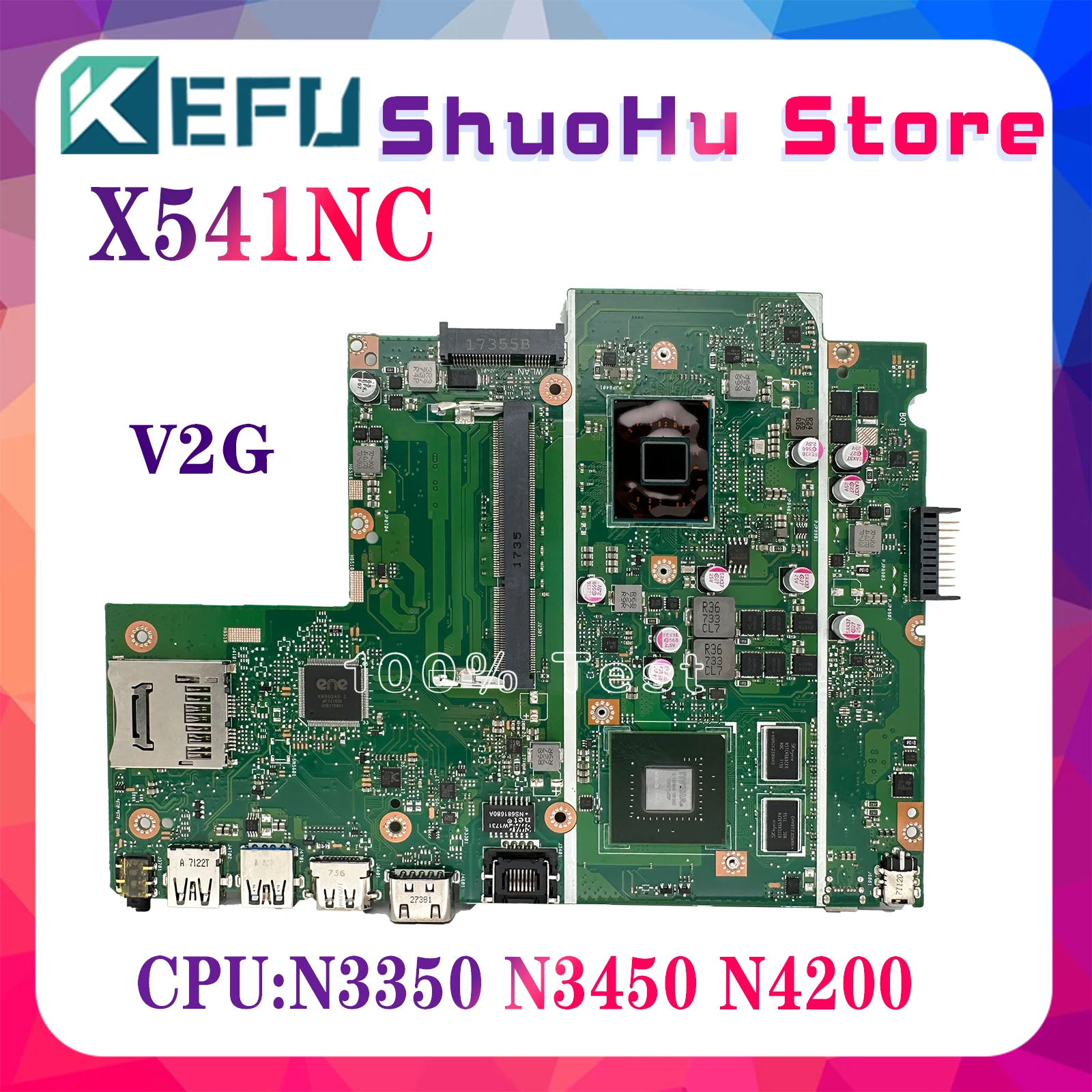 KEFU X541NC X541NA Mainboard For ASUS X541N A541N R541N F541N A541NC With N3350 N3450 N4200U GT810M/GM Laptop Motherboard