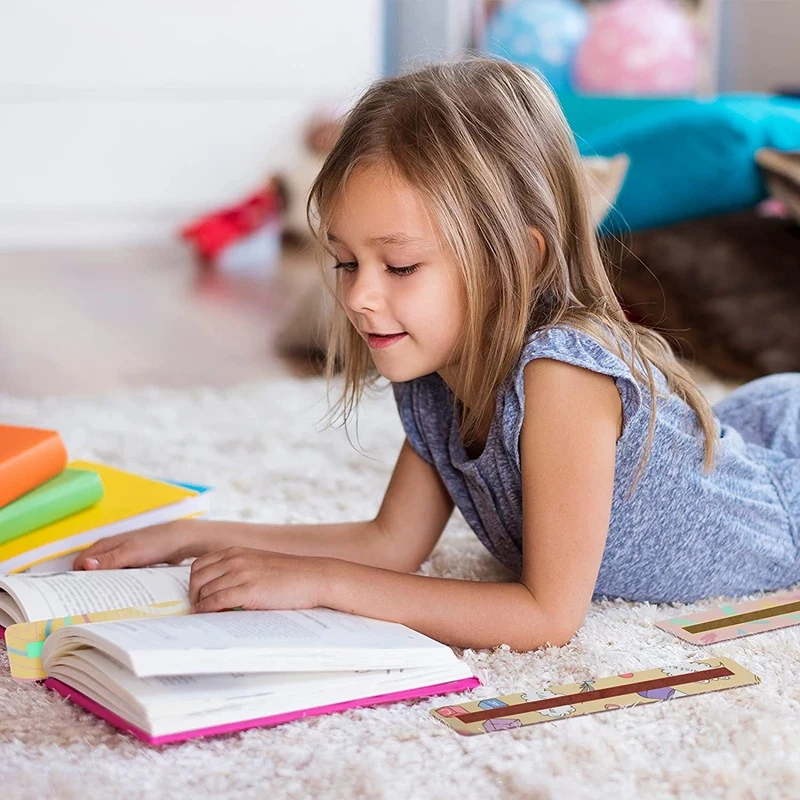 Top-16 sztuk Paski do czytania z przewodnikiem Paski zdanie dla dzieci nadchodzące Dyslexia Kolorowe zakreślacze (słodki styl)