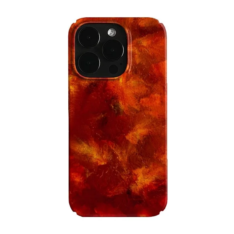 Feurig Rote Abstrakte Kunst Kräftiger Flammen-Druck Stoßfeste Handyhülle für iPhone 17 Air 16 15 14 11 12 13 Pro Max Plus Rückseite