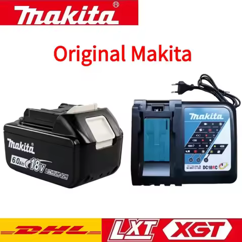 Original Makita 18V battery 5.0AH 6.0AH rechargeable battery Makita power tool battery, 18V charger BL1850B BL1860B