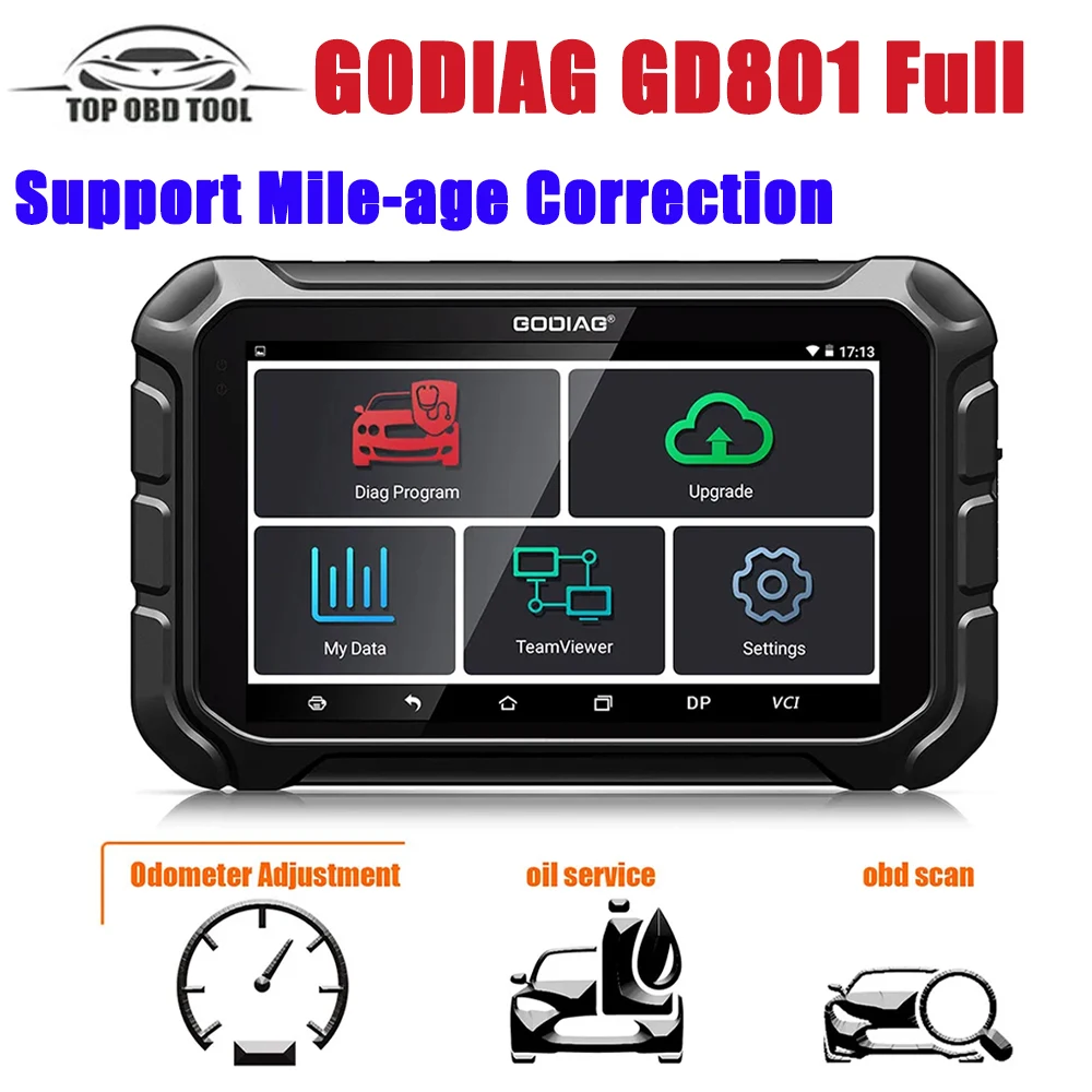 GODIAG GD801 Support Mile-age Correction OBDII Cluster Calibration Correction Tool Auto Key Programmer PK OBDSTAR X300M GD801