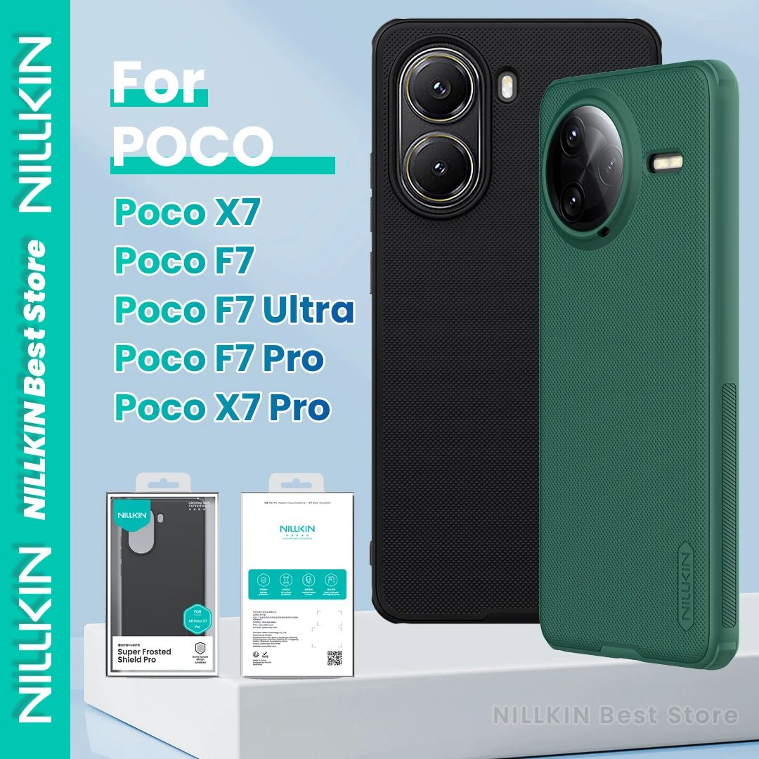 

Nillkin для Xiaomi Poco F7 Ultra F7 Pro X7 Pro X7 Pc + ТПУ жесткая защитная задняя крышка для Poco X7 Pro Super Frosted Shield Pro