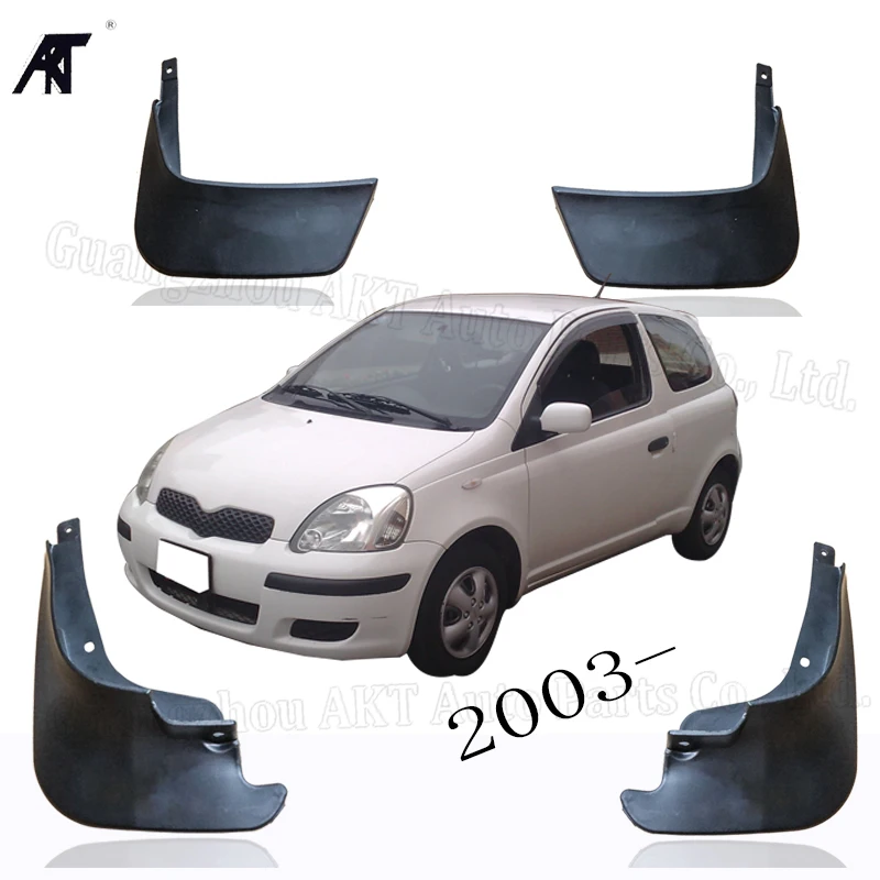 Black Front &Rear Mud Fender Flaps Splash Guard Mudflaps Mudguard Cover Trim For Toyota Vitz 2003 -on Mud Flap