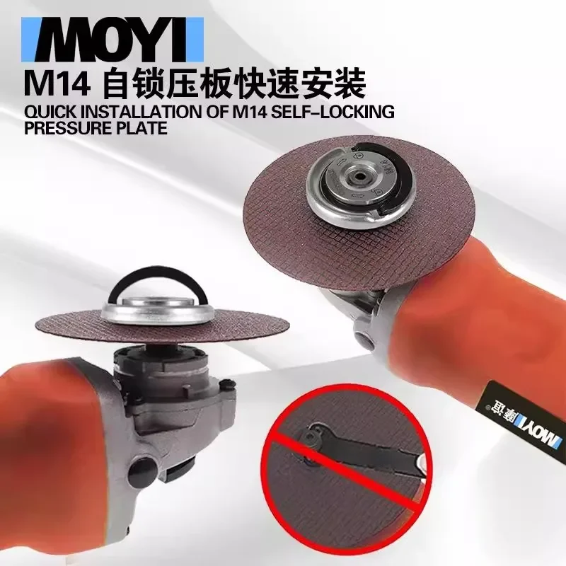 Angle grinder pressure plate universal M14 galvanized/carbon steel quick lock nut portable installation and disassembly