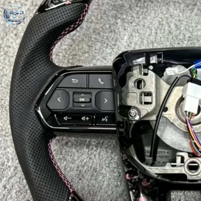 Pastel pink Carbon Fiber Steering Wheel for Lexus Toyota Lx570 Gx470   Fortuner Prius Corolla Camry Leather Handle