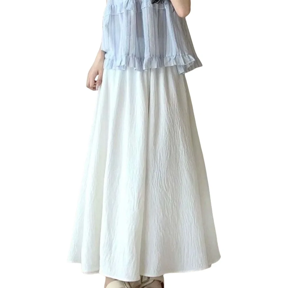 

Ice Silk Ice Silk Wide Leg Pants Skirt Solid Color Korean Style Wide Leg Pants for Women Thin White Black Women's Harem Pants