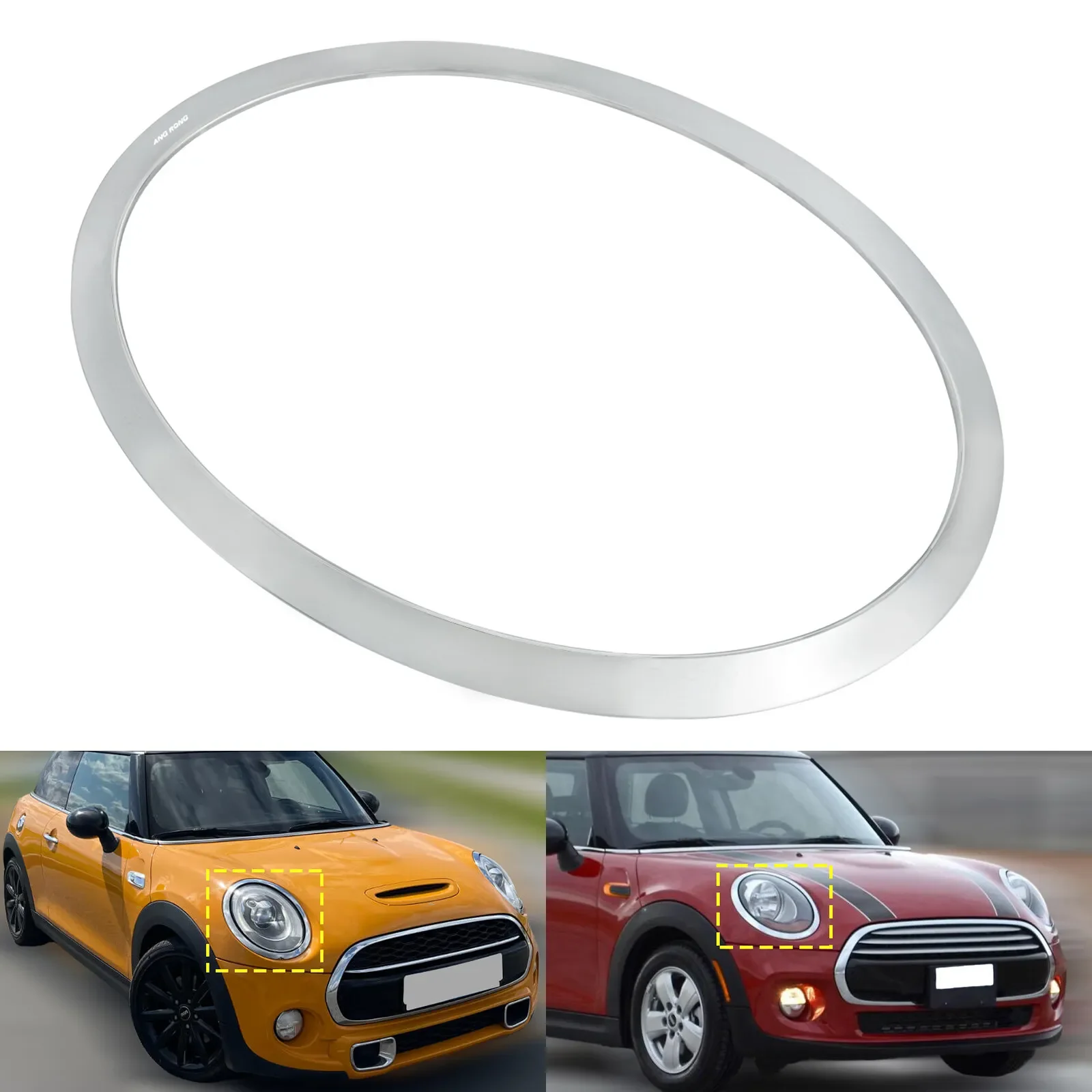 

Chrome-Plated Headlight Trim Ring Cover O/S 51137300632 For BMW Mini Cooper F55 F56 F57 2013-2019 Automotive Trim Accessories