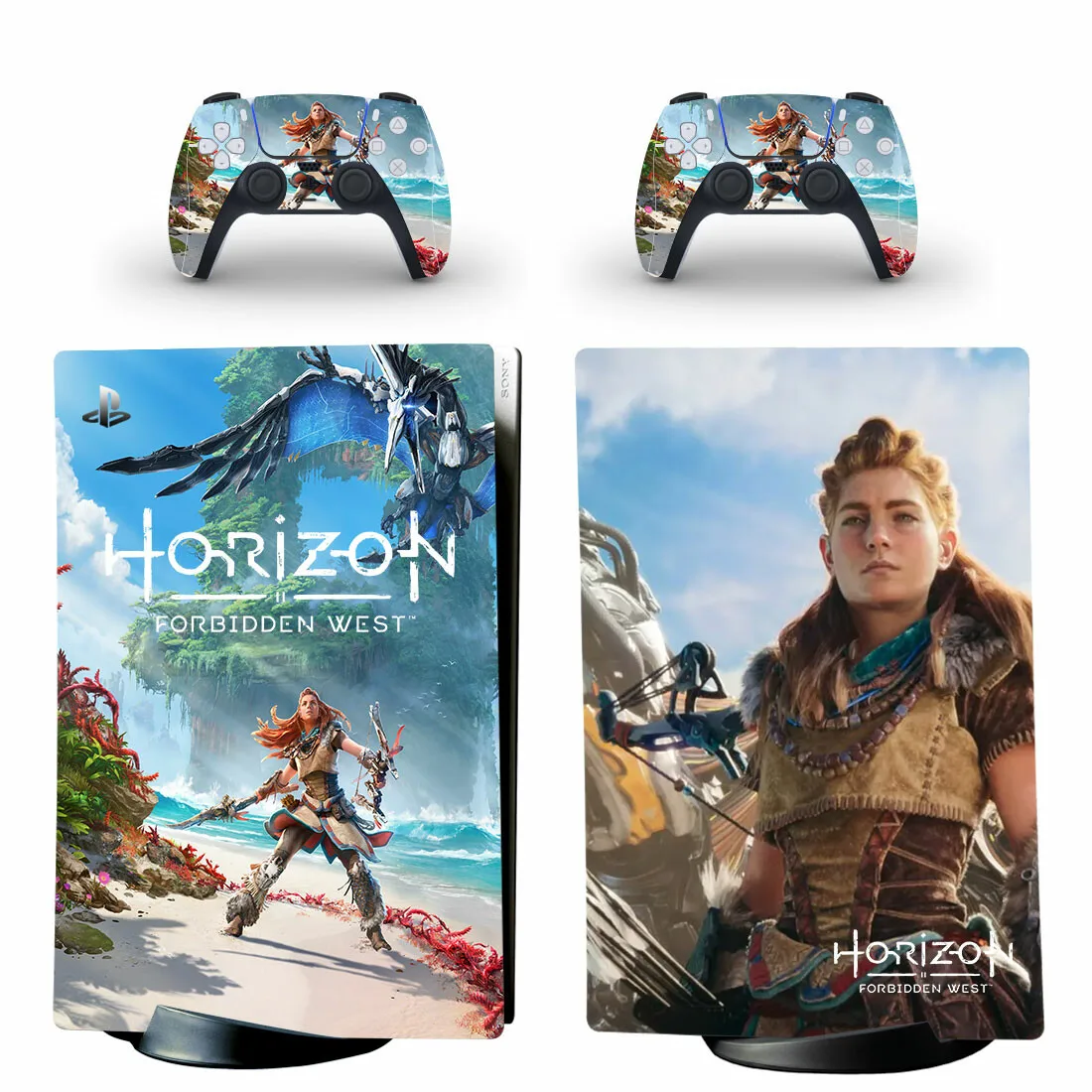 Horizon Forbidden West PS5 Digital Skin Sticker Decal Cover for Console and 2 Controllers Vinyl Skins