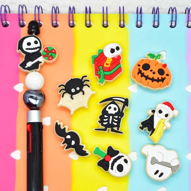 10Pcs Silicone Beads All Saints Day Beading Focal Beads Jewellery Making DIY Keychain Beaded Pen Bracelets Jewelry Accessories