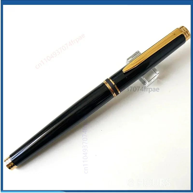 Vintage Shanghai For Hero 521 Iridium Pen Gold Clip Black Barrel Controlled Ink Student Writing Fountain Pen（2pcs）