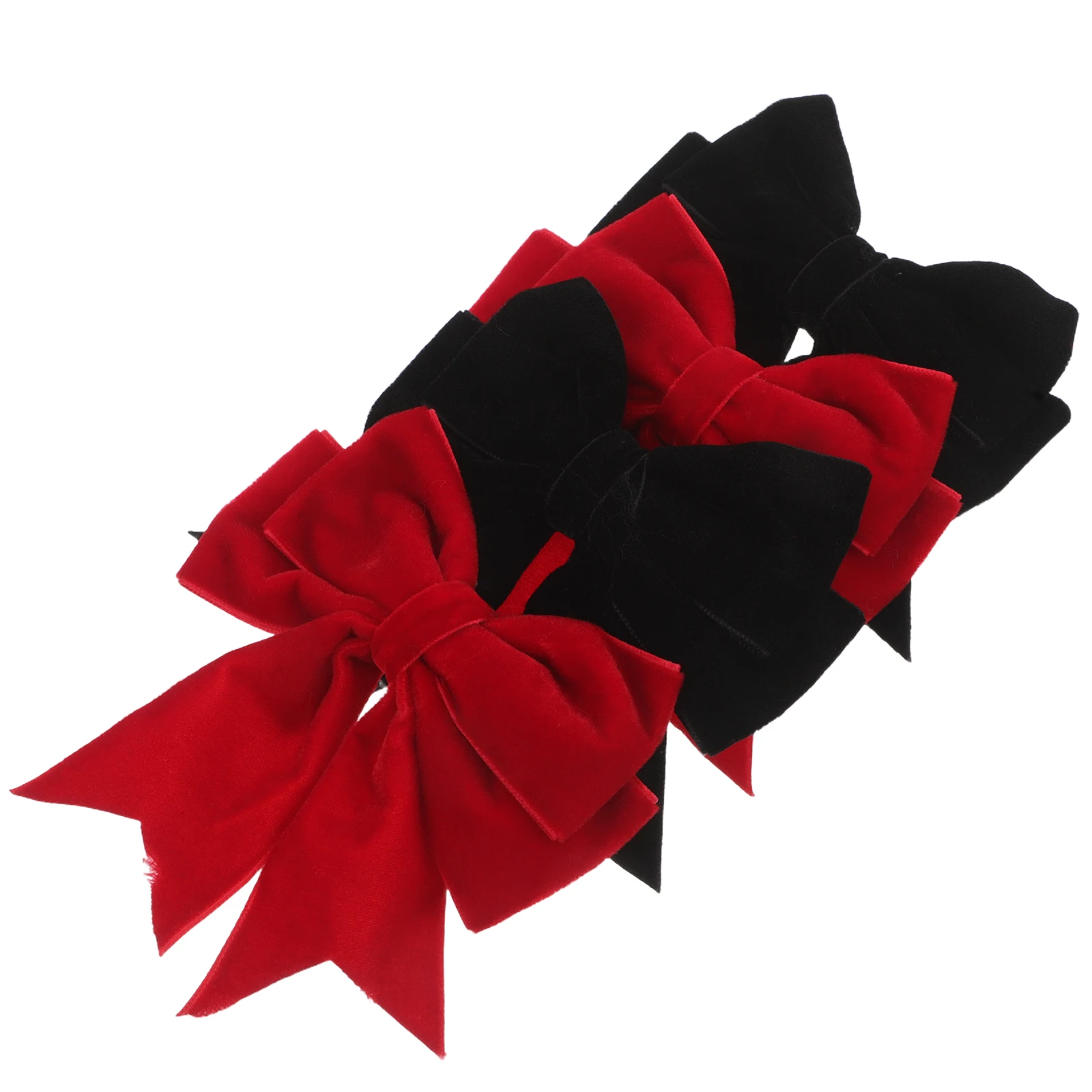 

4pcs Bow Hairpin Barrettes Girls Accessories Bows French Clip Oversized Styling Long Short Curly Hair Sturdy Velour Iron