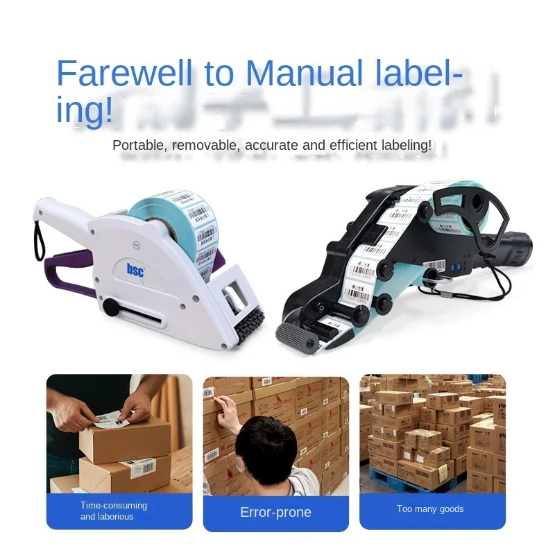 Handheld Labeling Machine Fast Automatic Electric Self-adhesive Price Fruit Label Trademark Wood Cartons PLC