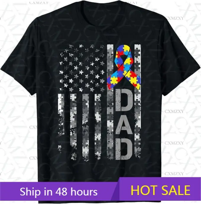 

Autism Awareness Dad 100% Cotton Short sleeved T-shirt