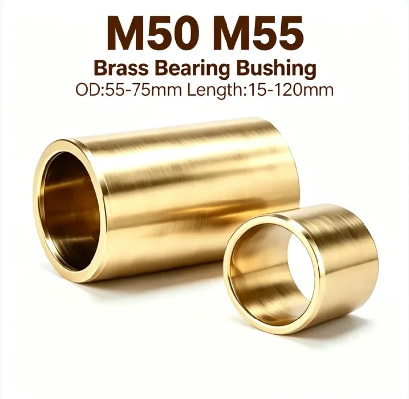 M50 M55 Copper Alloy Sleeve High Wear Resistance High Wear Resistance Sliding Sleeve Brass Bearing Bushing OD 55-75mm