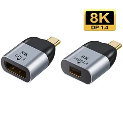 USB-C to DisplayPort1.4 Adapter Thunderbolt3/4 Type-C To DP/MiniDP Display 8K@60Hz Video Converter for Laptop Monitor